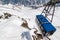 Tateyama Ropeway above snowy valley with shadow