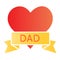 Tatoo with dad inscription flat icon. Heart tatoo baloons color icons in trendy flat style. Love father gradient style