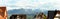 Tatra Mountains, Tatry mountain range high resolution HQ panorama full view, Polish side landscape, guesthouses buildings tourism