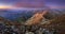 Tatras mountain panorama, Slovakia from peak Hruba Kopa in Rohace