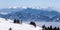Tatras mountain range from Martinske hole ski resort in winter Mala Fatra mountains in Slovakia