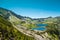 Tatras mountains, Valley of five ponds. View on mountains and two lakes.