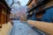 Tatsumi bashi bridge over Shirakawa river in Gion district, Kyoto, Japan