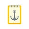 Tattoo anchor picture icon flat isolated vector