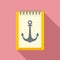 Tattoo anchor picture icon, flat style