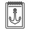 Tattoo anchor picture icon, outline style