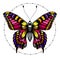 Tattoo butterfly in circle of beads.T-shirt design