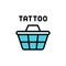 Tattoo, cart, shopping icon. Simple color with outline vector elements of tattooing icons for ui and ux, website or mobile