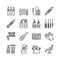 Tattoo equipment line icon set.