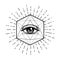 Tattoo flash. Eye of Providence. Masonic symbol. All seeing eye