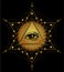 Tattoo flash. Eye of Providence. Masonic symbol. All seeing eye