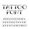 Tattoo font. Vintage style alphabet. Letters and numbers.