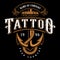 Tattoo lettering illustration with anchor for dark background