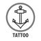 Tattoo master studio salon vector marine anchor icon template