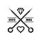 Tattoo master studio salon vector needle heart icon template