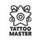 Tattoo master studio salon vector star flower icon template