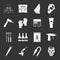 Tattoo parlor icons set grey