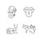 Tattoo and piercing masters linear icons set