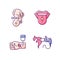 Tattoo and piercing masters RGB color icons set