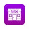 Tattoo salon building icon digital purple