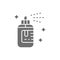 Tattoo sketch transfer fluid, antiseptic disinfectant liquid gray icon.