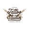 Tattoo studio typography emblem. Vector vintage illustration.