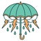 tattoo style icon of an umbrella