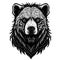 Tattoo style rage wild bear head front view logo emblem