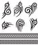 Tattoo tribal icons set vector illustration