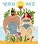 Tattooed Couple Cartoon Poster