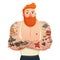 Tattooed Man Figurine