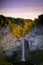 Taughannock falls by an autumn sunset