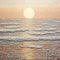 Taupe Pointillism Seascape Abstract: Sunset, Sea, And Sand