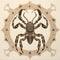 Taupe Scorpion In Layered Geometry: Art Deco Wall Art