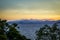Taupo Lake and Tongariro volcano at sunset, New Zealand