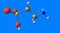 Taurine molecular structure isolated on blue