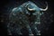 Taurus bull animal realistic mystical background wallpaper illustration Generative, AI
