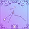 Taurus constellation on a purple background. Schematic representation of the signs of the zodiac