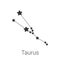 Taurus sign constellation isolated vector icon on white background