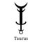 Taurus Sword Icon. Silhouette of Zodiacal Weapon. One of 12 Zodiac Weapons. Vector Astrological, Horoscope Sign. Zodiac Symbol.