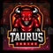 Taurus zodiac mascot. esport logo design