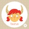 Taurus zodiac sign, girl with horns