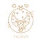 Taurus zodiac sign, logo, tattoo or illustration. Food horoscope