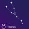 Taurus zodiacal constellation vector illustration, horoscope symbol, sign of the zodiac