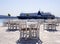 A tavern without customers amid a coronavirus pandemic on the waterfront of the resort town of Marmari on the Greek island of Evia