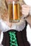 Tavern Waitress With Beer Mug Closeup