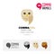 Tawny owl bird concept icon set and modern brand identity logo template and app symbol based on comma sign