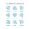 Tax benefits soft blue concept icons