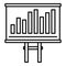 Tax chart bars icon, outline style