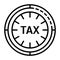 Tax clock icon, outline style